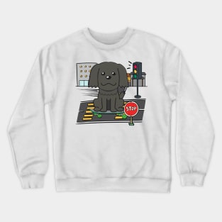 Funny sheepdog is on a skateboard Crewneck Sweatshirt